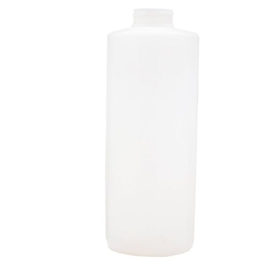 Picture of 32 oz Natural HDPE Plastic Flat Shoulder Cylinder Bottle, 38mm 38-400, 55 Gram