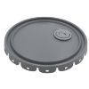 Picture of 2.5-7 Gallon Gray Steel Lug Pail Cover, Rust Inhibited, Rieke Fitting,  Flow in Gasket, 24 Gauge, UN Rated