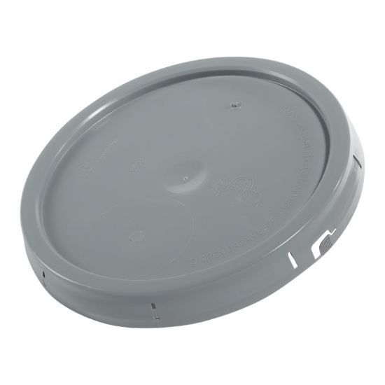 Picture of 3.5 - 6 Gallon Gray HDPE Plastic Tear Tab Pail Cover