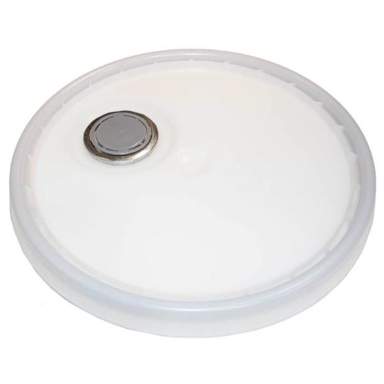 Picture of 3.5-6 Gallon Natural HDPE Plastic Pail Cover, Rieke Spout, UN Rated