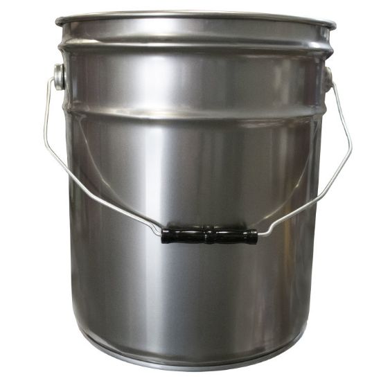 Picture of 5 Gallon Spray Varnish #9155 Steel Open Head Pail, Rust Inhibited, 3.5" Double Bead, 28 Gauge, Metal Handle w/ Black Grip