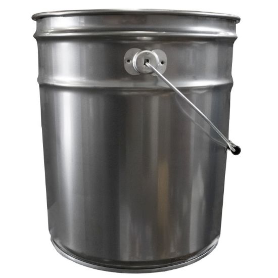 5 Gallon Open Head Steel Pail With Handle - Industrial Black Container