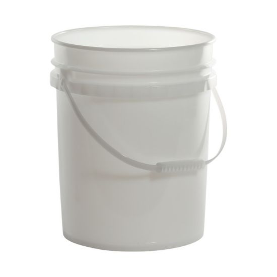 Picture of 5 Gallon Natural HDPE Plastic Open Head Pail w/ Plastic Handle, w/ CWL, 90mil, UN Rated