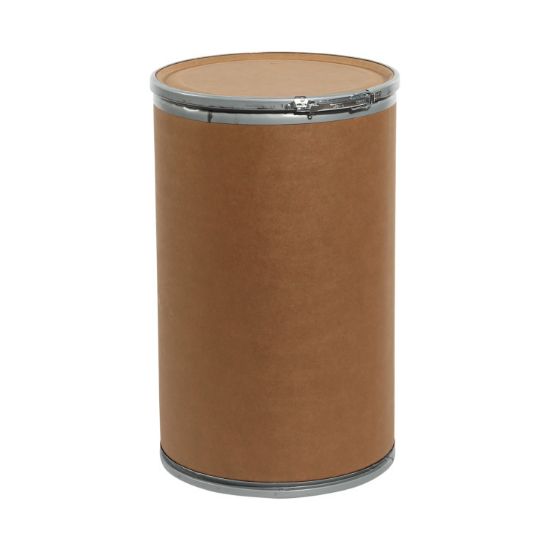 Picture of 30 Gallon Liquid-Pak Kraft Fiber Open Head Drum w/ Plastic Cover