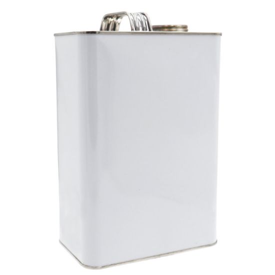 Picture of 1 Gallon F-Style White Coat Metal 610 x 907 Can, 1 3/4" Delta Off Center Opening, Unlined