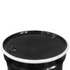 Picture of 55-Gallon Black Open Head Steel Reconditioned Drum, Any Lining, Black Cover, 2"& 3/4" Fitting, Bolt Ring, UN Rated