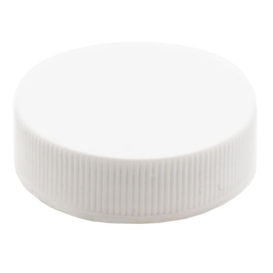 Picture of 38mm 38-400 White PP Plastic Matte Top, Ribbed Sides Cap with F217 & PS22 Printed Liner