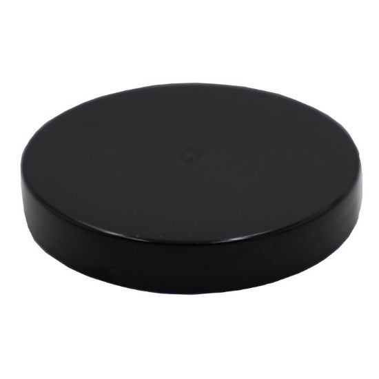 Picture of 70mm 70-400 Black PP Plastic Smooth Top, Smooth Sides Cap w/ F217 Liner
