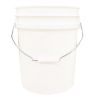 Picture of 5 Gallon White HPDE Plastic Open Head Pail, w/ Black CWL, UN Rated