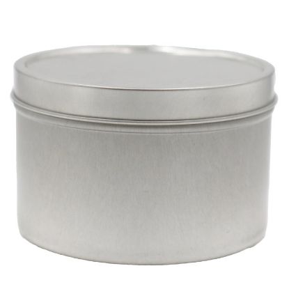 Picture of 8 oz Seamless Metal Ink Tin Can with Lid, Unlined, 3 1/8" x 2"