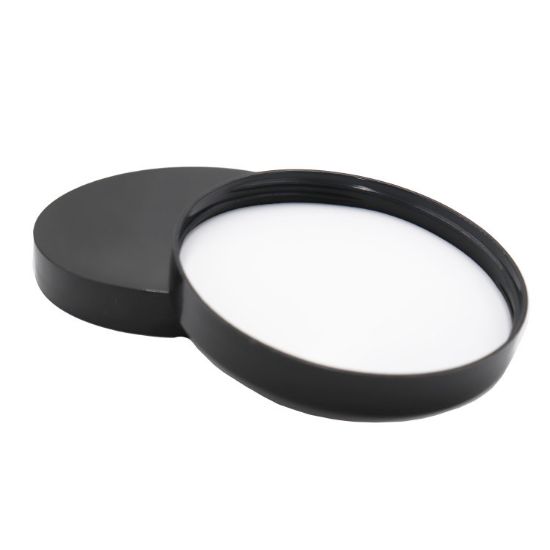 Picture of 110 mm 110-400 Black PP Plastic Smooth Top, Smooth Sides Cap with F217 Liner