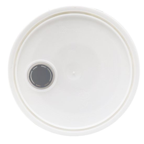 Picture of 3.5-6 Gallon White HDPE Plastic Pail Tear Tab Cover, Inserted Molded Rieke Fitting