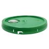 Picture of 3.5-6 Gallon Green HDPE Plastic Tear Tab Pail Cover, Rieke Fitting