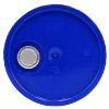 Picture of 3.5-6 Gallon Exxon Blue HDPE Plastic Pail Tear Tab Cover, Rieke Fitting